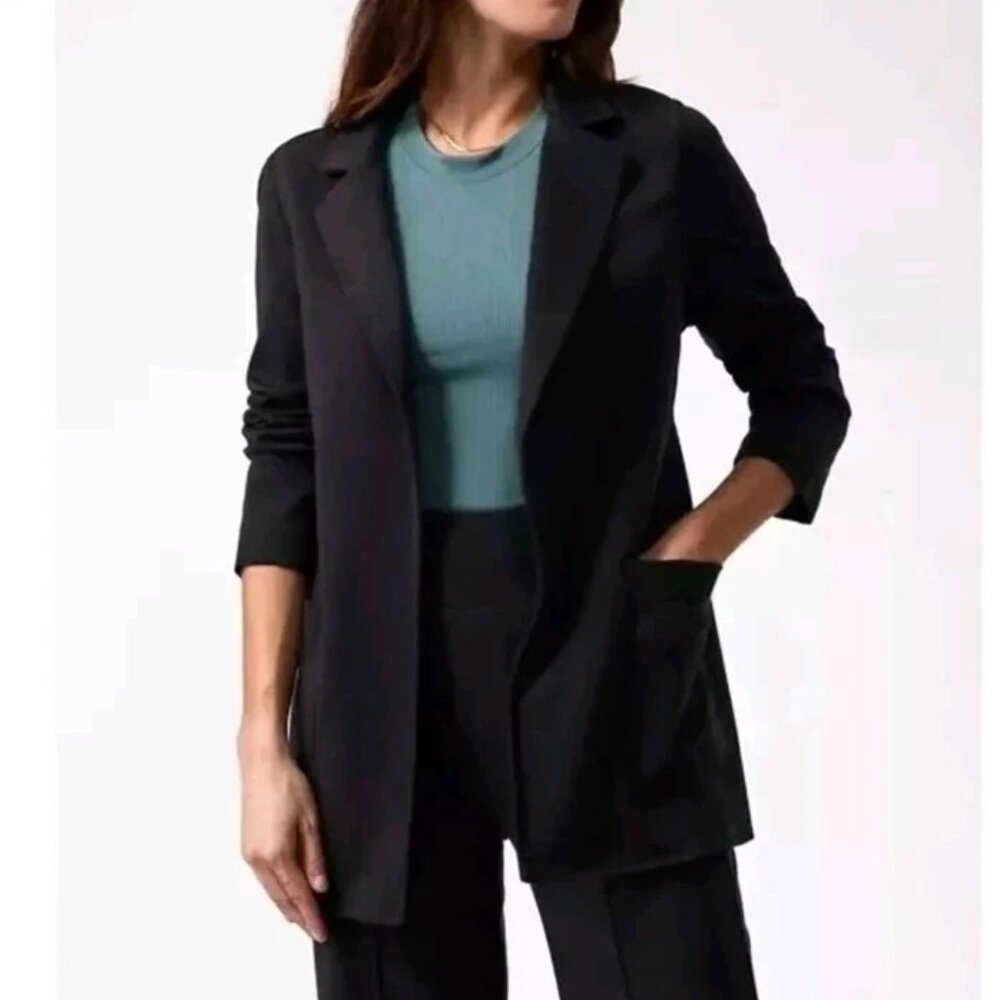 Athleta Eastbound Blazer Size 6 Black Casual Travel Jacket #986273 Women's